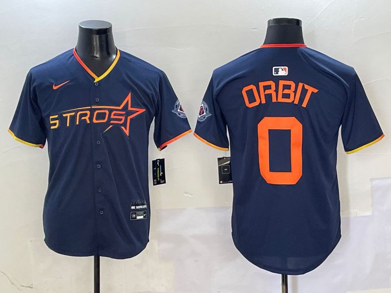 Men Houston Astros #0 Orbit Drak Blue Three generations Joint Name 2025 Nike MLB Jersey style 7->houston astros->MLB Jersey